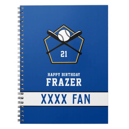 Sport baseball fan EDITABLE SPORT COLOURs Notebook