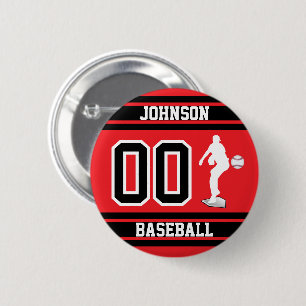Sport Baseball - Pitcher - Red - Create Your Own Button