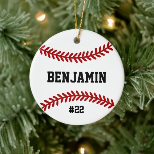 sport baseball player team end of season gift ceramic ornament