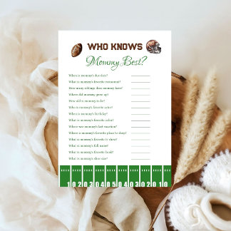 Sport Baseball pregnancy baby shower game card