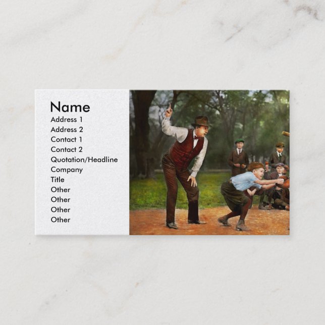 Sport - Baseball - Strike one 1921 Business Card (Front)