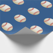 Sport Baseball Theme Navy Blue Wrapping Paper (Corner)