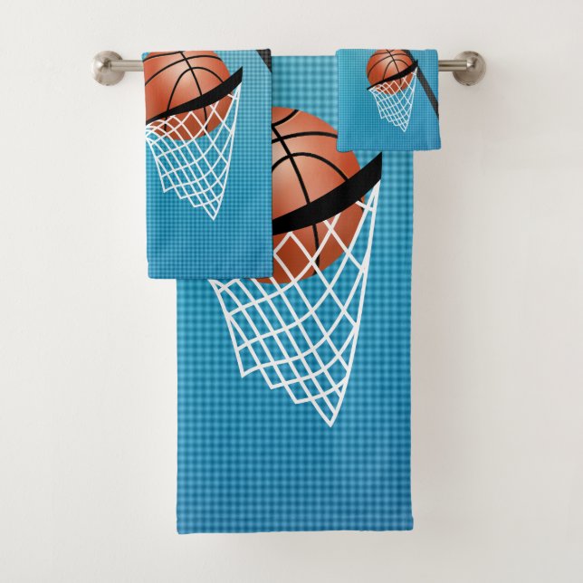 Sport 🏀 Basketball - Blue / Customize Bath Towel Set (Insitu)