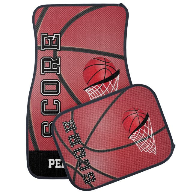 Sport Basketball in Red | Personalize Car Floor Mat (Set)