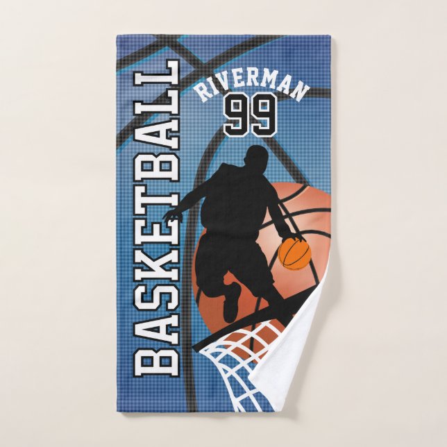 Sport 🏀 Basketball Player - Blue Hand Towel (Hand Towel)