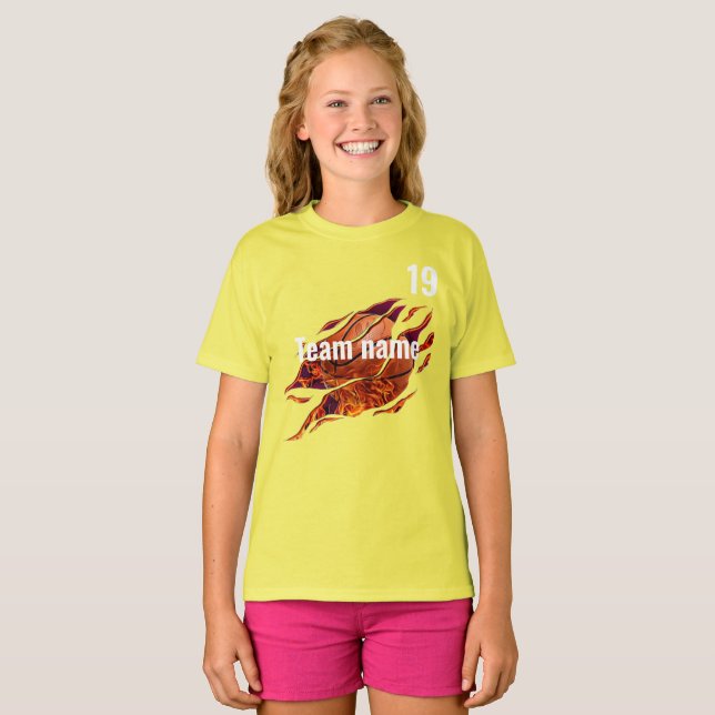 Sport basketball Team Field day Cheer Squad School T-Shirt (Front Full)
