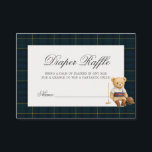 Sport Bear Baby Shower Diaper Raffle Enclosure Card<br><div class="desc">Enter our Diaper Raffle for a chance to win a special prize! This charming card features our signature teddy bear dressed in his sporty gear. The "Diaper Raffle" heading flows in elegant script calligraphy, with the details below in a classic serif font for a sophisticated look. Set against a deep...</div>
