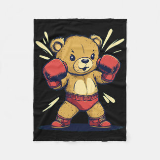 Sport Bear Outfit For And Boxing Gloves Lovers Fleece Blanket
