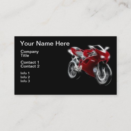 Customizable Sport Bike Racing Motorcycle Business Card Templates