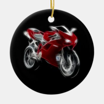 Sport Bike Racing Motorcycle Ceramic Ornament by Aurora_Lux_Designs at Zazzle