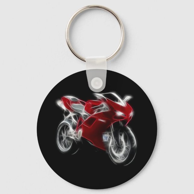 Sport Bike Racing Motorcycle Keychain (Front)