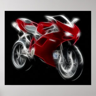 Sport Bike Racing Motorcycle Poster