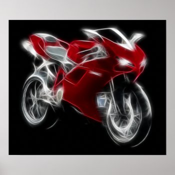 Sport Bike Racing Motorcycle Poster by Aurora_Lux_Designs at Zazzle