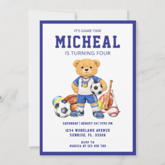 Sport Birthday Any Age Boy Birthday Party Invitation