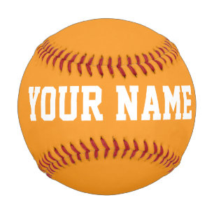 Sport Birthday gift idea custom name text orange Baseball