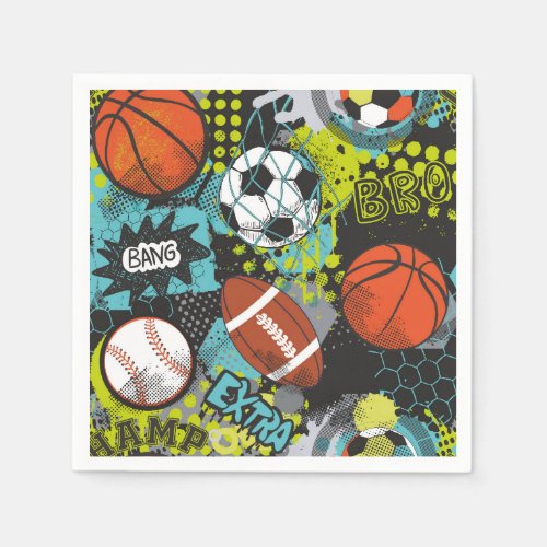 Sport Birthday Party I Sport Balls Napkins