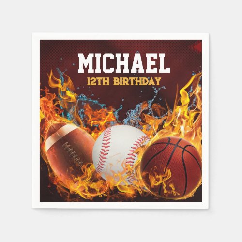 Sport Birthday Party Napkins  Sport Collection