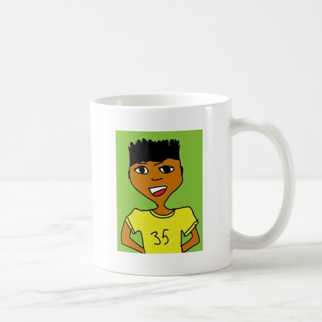 sport black kid cartoon coffee mug (Right)