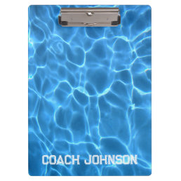 Sport Block Text Swimming or Diving Coach Clipboard