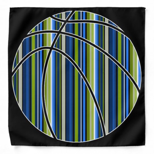 Sport blue green stripe basketball bandana