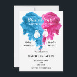 Sport Box gender reveal invite<br><div class="desc">Blue and pink boxing box-themed gender reveal party invitation</div>