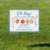 Sport Boy Ball All Star Baby Shower Welcome Yard
