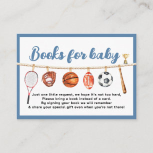 Sport Boy Ball All Star Themed Books for Baby Enclosure Card