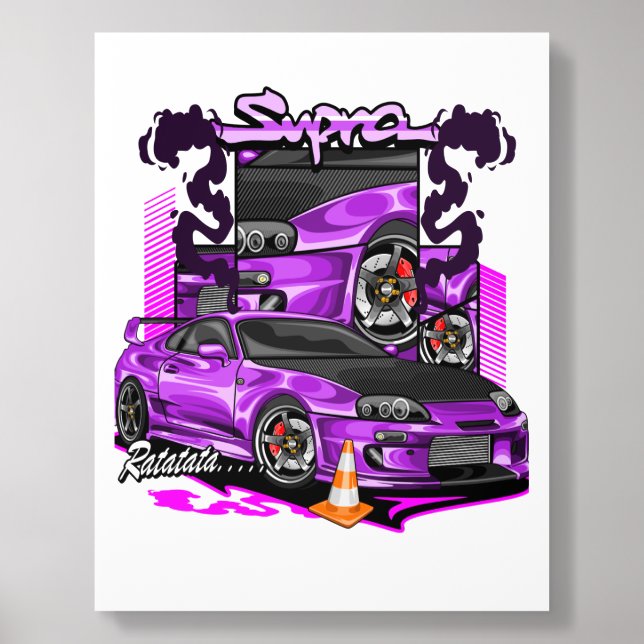sport car illustration acrylic photo tile (Front Set)
