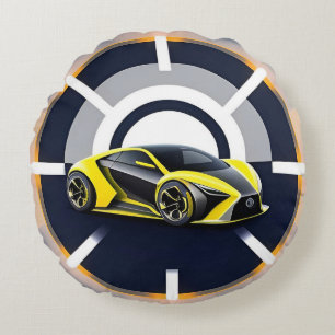 Sport Car Logo in Modern Circular Style Round Pillow