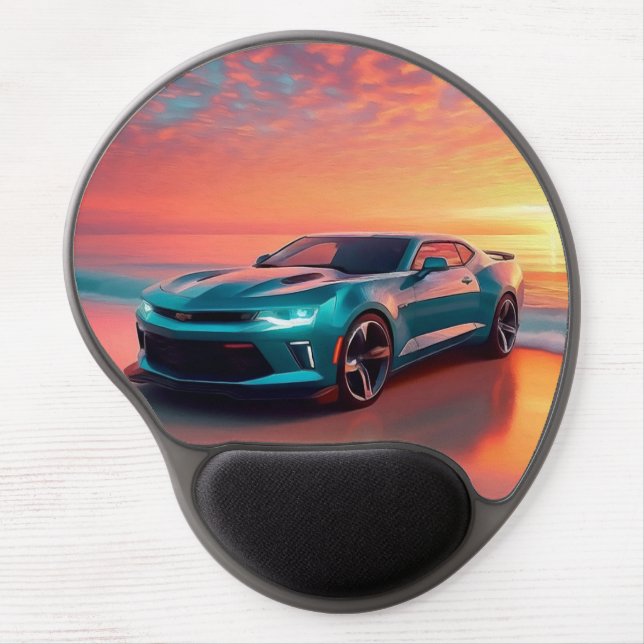 Sport Car on Beach  Gel Mouse Pad (Front)