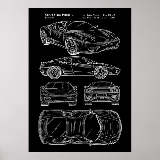 Sport car patent poster