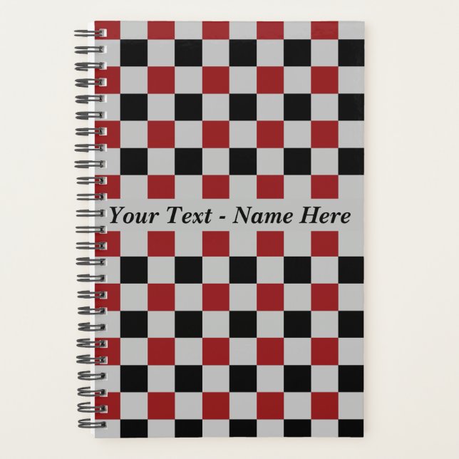 Sport Checkered Planner with Custom Text (Front)