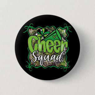 Sport Cheer Squad Girl Matching Leopard Green Coqu Button