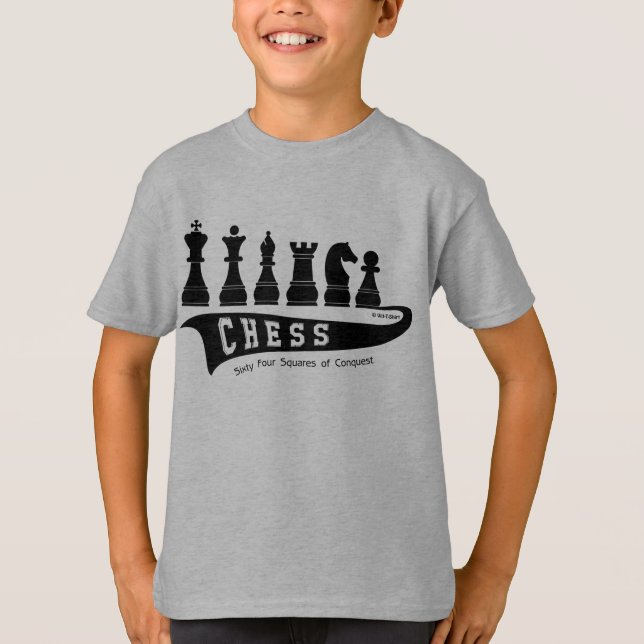Sport Chess, Kid's t-shirt, wit-t-shirt T-Shirt (Front)