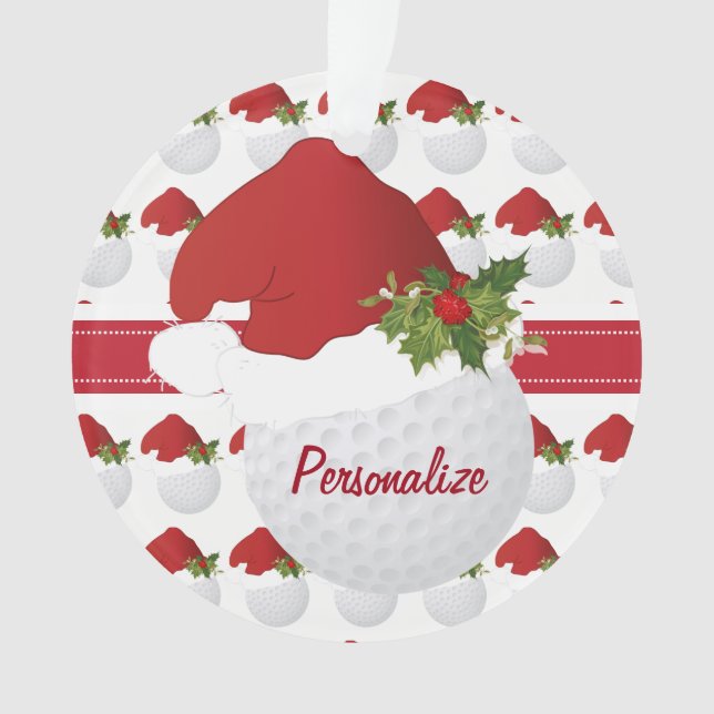 Sport Christmas Golf Ball Ornament (Front)
