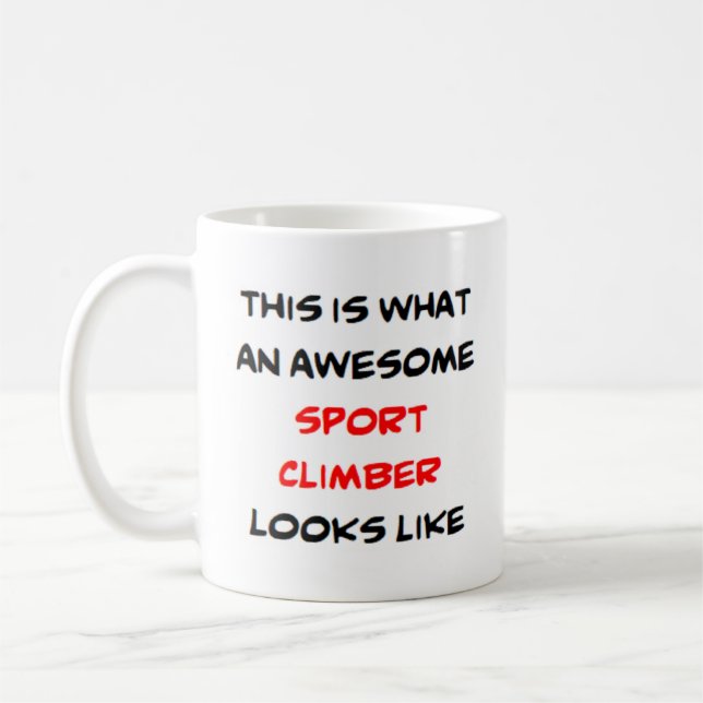 sport climber, awesome coffee mug (Left)