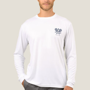 Sport Club Name Navy Blue Logo Tennis Team Custom Tri-Blend Shirt
