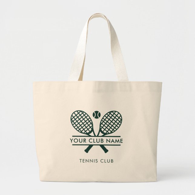 Sport Club Name Tennis Team Green Swag Large Tote Bag (Front)