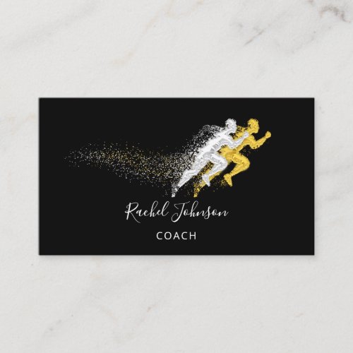 Sport Coach Athlete Assist Logo Instructor QR  Business Card