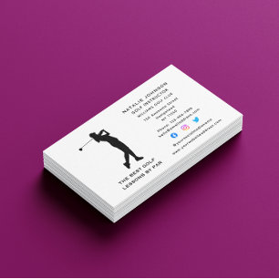 Sport Coach Female Golf Instructor Social Media Business Card