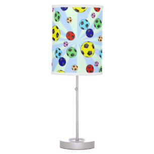 Sport Colorful Soccer Balls Sports Theme Table Lamp