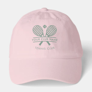 Sport Country Club Name Tennis Rackets Motif Hat