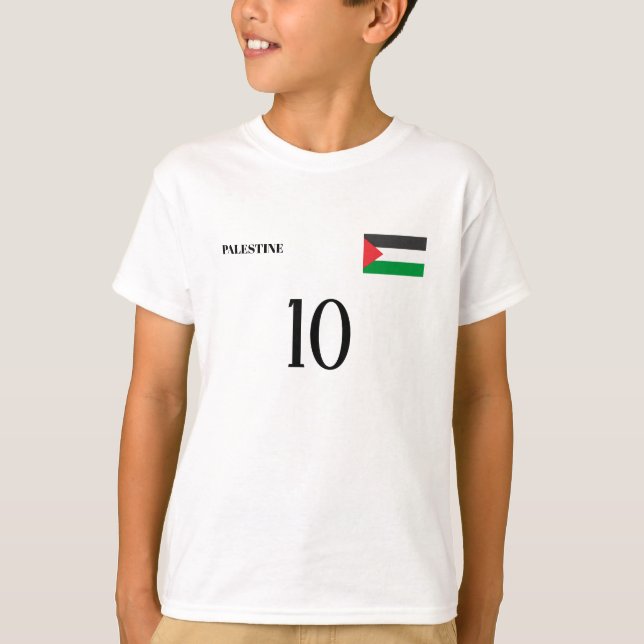 Sport customized Name flag number Palestine T-Shirt (Front)