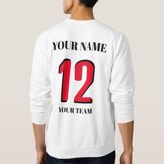 Sport customized Name number icon or flag Sweatshirt (Back)