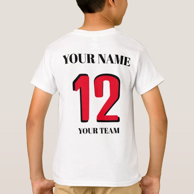 Sport customized Name number icon or flag T-Shirt (Back)
