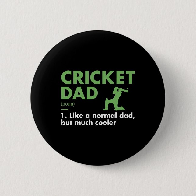 Sport Dad Definition Cricket  Button (Front)