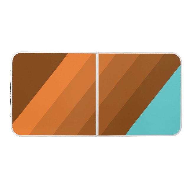 Sport Desert Teal Stripes Tailgate  Beer Pong Table (Top)