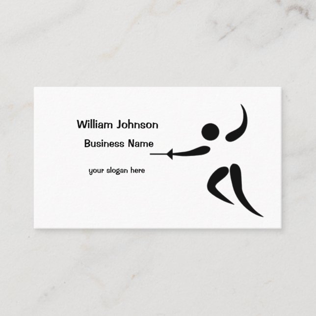 Sport Fencing Fencer  Business Card (Front)