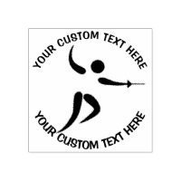 Sport Fencing Logo Icon Custom Rubber Stamp