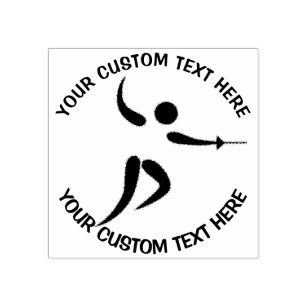 Sport Fencing Logo Icon Custom Rubber Stamp